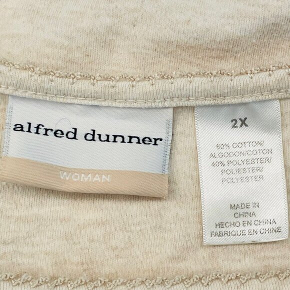 Alfred Dunner 3/4 Sleeve Top Sz 2X Blue Green Gold Embroidered Sequins Autumn - Picture 4 of 7